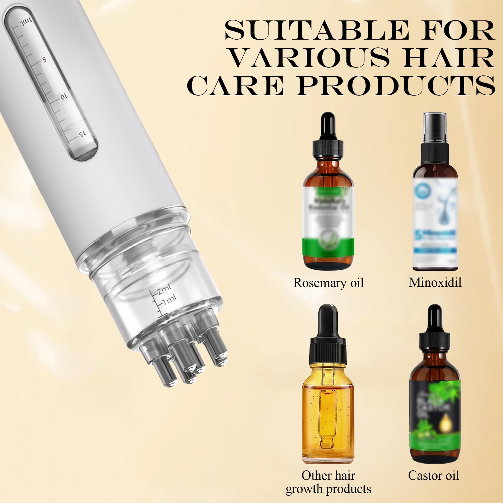 Haaröl Applikator,Scalp Applicator 2-in-1 Haarpflege,öl Applikator Haare Wasserdicht & Leicht Reinigbar,Kopfhaut Applikator Flasche für Minoxidil & ätherische öle,für Haarbehandlung