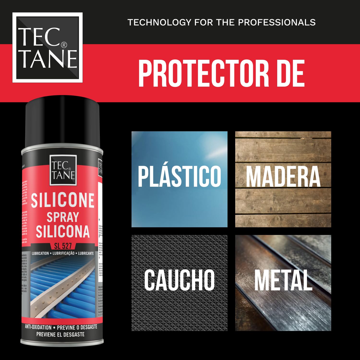 Silicona Spray SL 527, Lubricante no Graso, Desmoldeante, Protector Plásticos Madera Caucho Metales, 400 ml