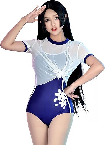 haikyuu Traje de baño de una pieza de anime para mujer, traje de baño con control de abdomen, overol