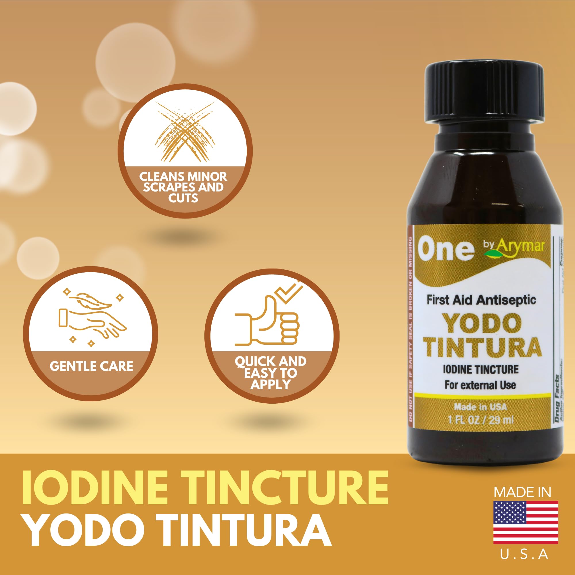 Humco Tincture Decolorized Iodine / Yodo Blanco Firt Aid Antieptic 2oz