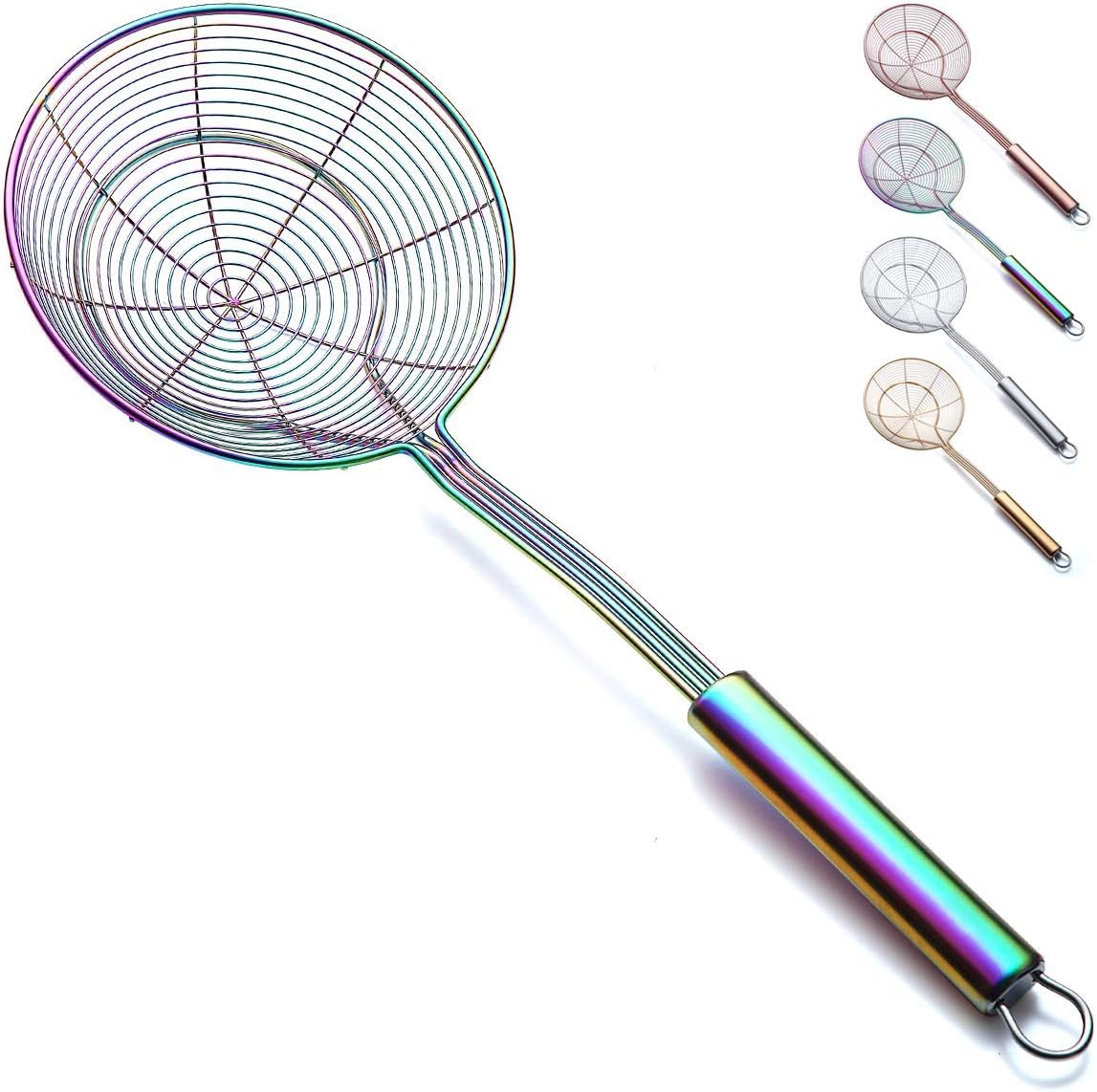 Rainbow Strainer Spider Skimmers for Kitchen,Kyraton Stainless Steel