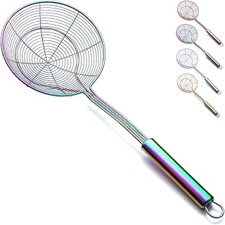 Sponsored Ad - Rainbow Strainer Spider Skimmers For Kitchen,Kyraton Stainless Steel Titanium Plating Colorful Slotted Spoo...