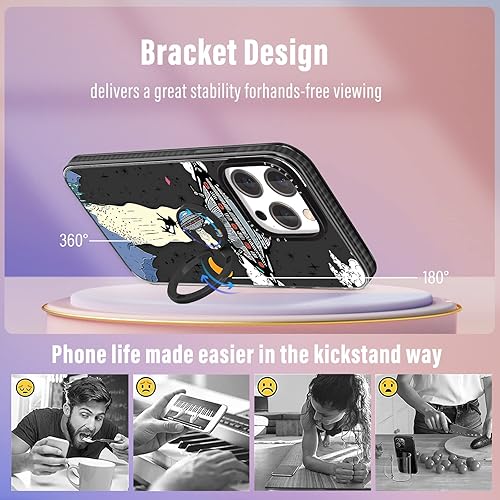 Miniatura 6 de Toycamp Funda para iPhone 11 con soporte de anillo, diseño de dibujos animados OVNI para hombres, niños, niñas, adolescentes, linda funda para