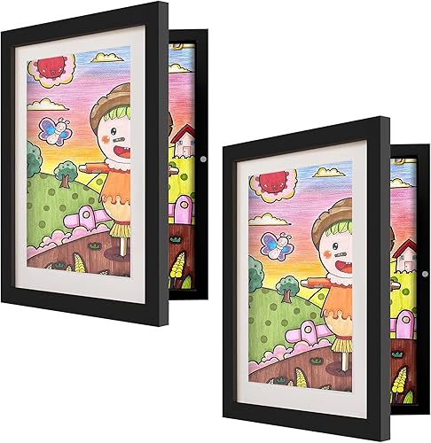 ABSWHLM Marcos de arte para niños, apertura frontal, obras de arte infantiles de 8.3 x 12 pulgadas sin paspartú o fotos de 6 x 9.5 pulgadas con