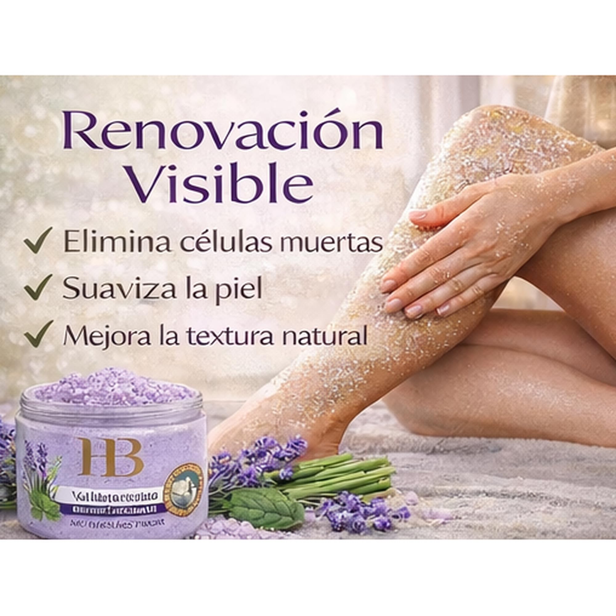 Health & Beauty Exfoliante Corporal del Mar Muerto con Extracto de Lavanda y Pachulí – Sales Minerales Naturales – Scrub Corporal Hidratante y Renovador – 450 g