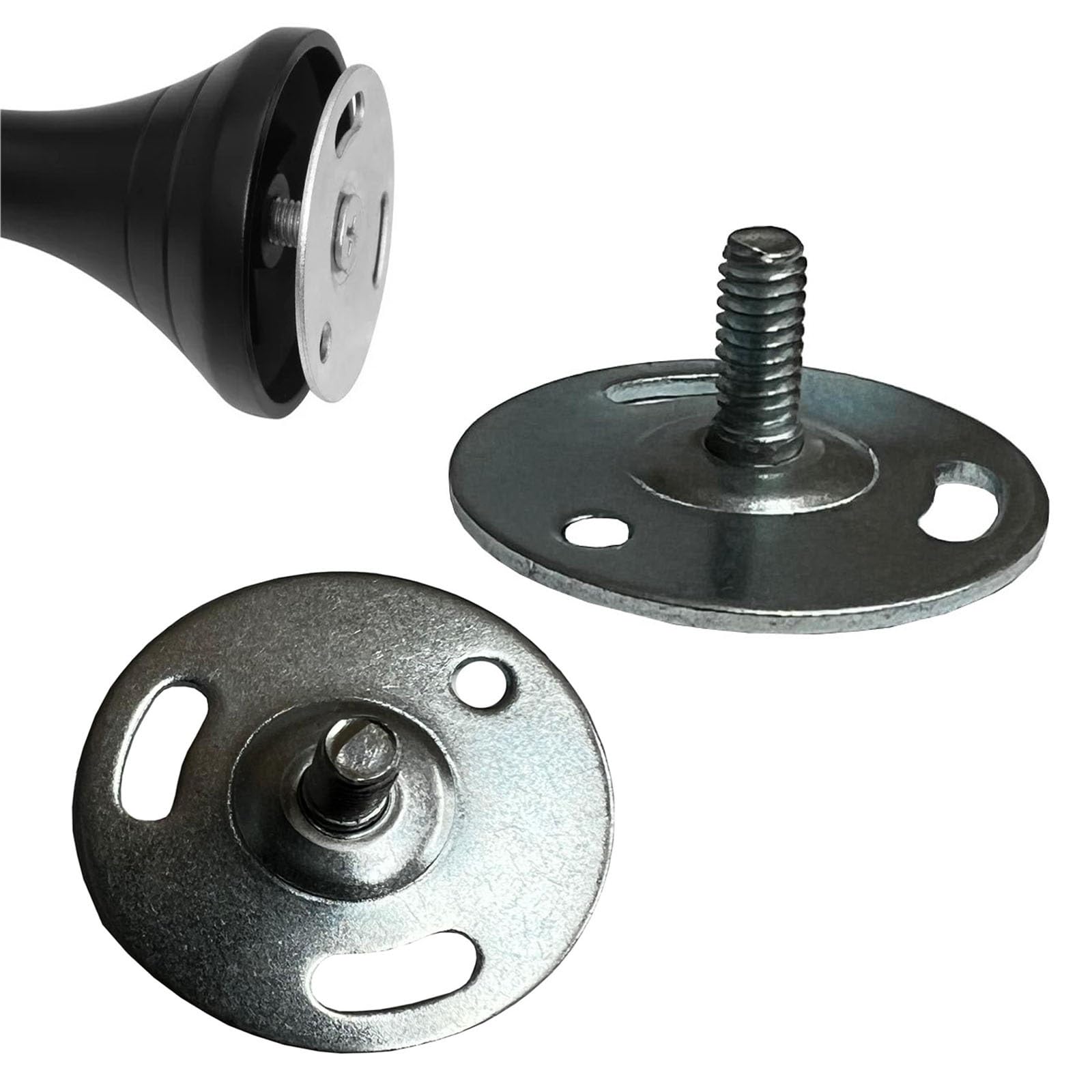 40mm Diameter Replacement Metal Screw Round Base Curtain Pole Fixing Wall Mounted Hold Back Plate Bracket Pipe Rod Repair Connector Fix Plates Walls Mount (1)