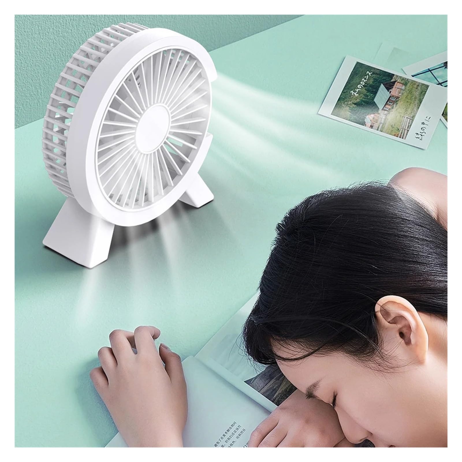 Feng Shui, Ventilatore Portatile Ventilatore Elettrico Portatile da 4 Pollici Ingresso USB Ventilatore da Tavolo Mini Ventilatore da Tavolo Raffreddatore d'Aria Muto Estivo Connessione PC per casa