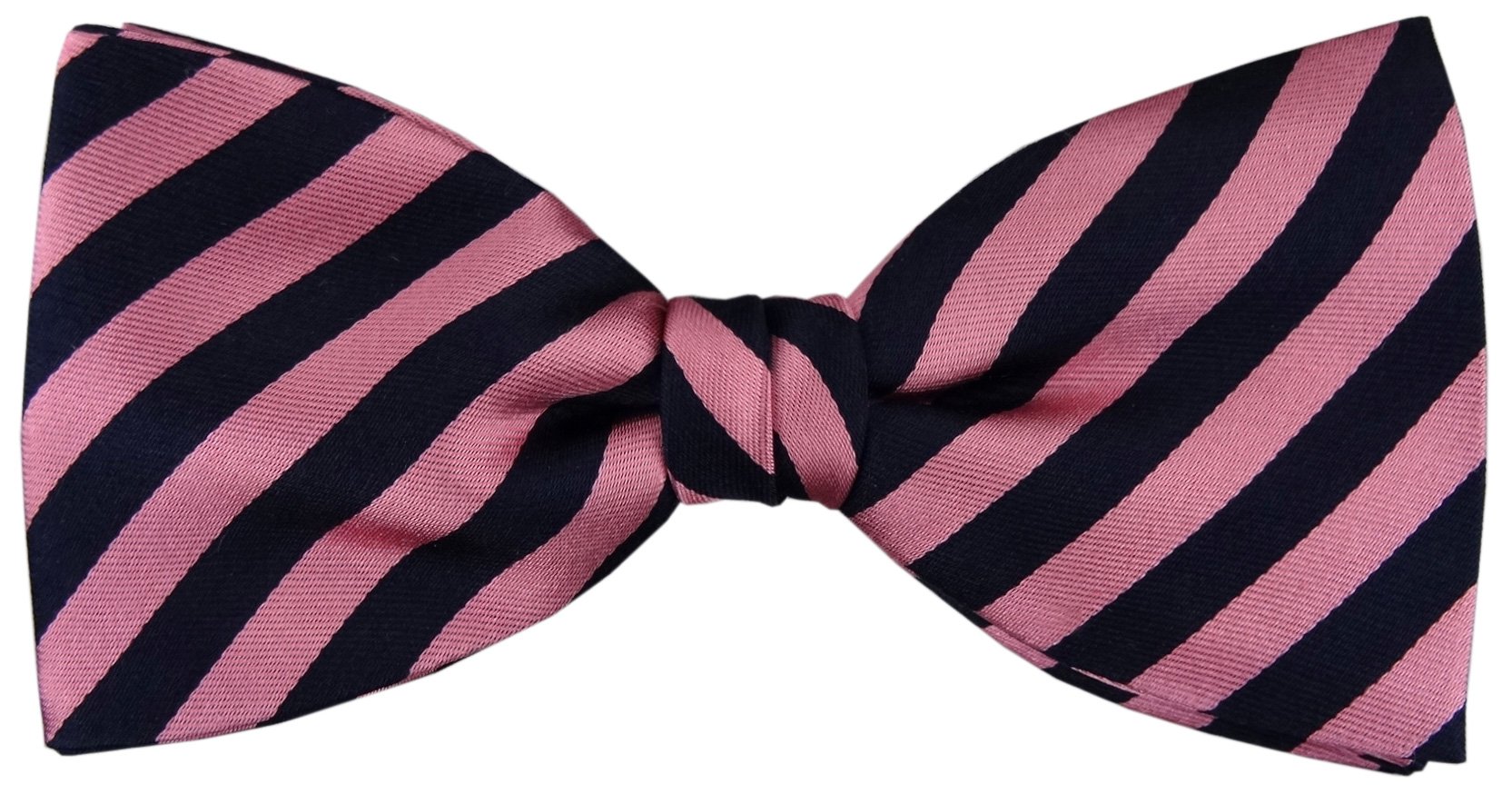 TigerTie bow tie in pink marine striped - Fly bow tie 100% pure silk silk