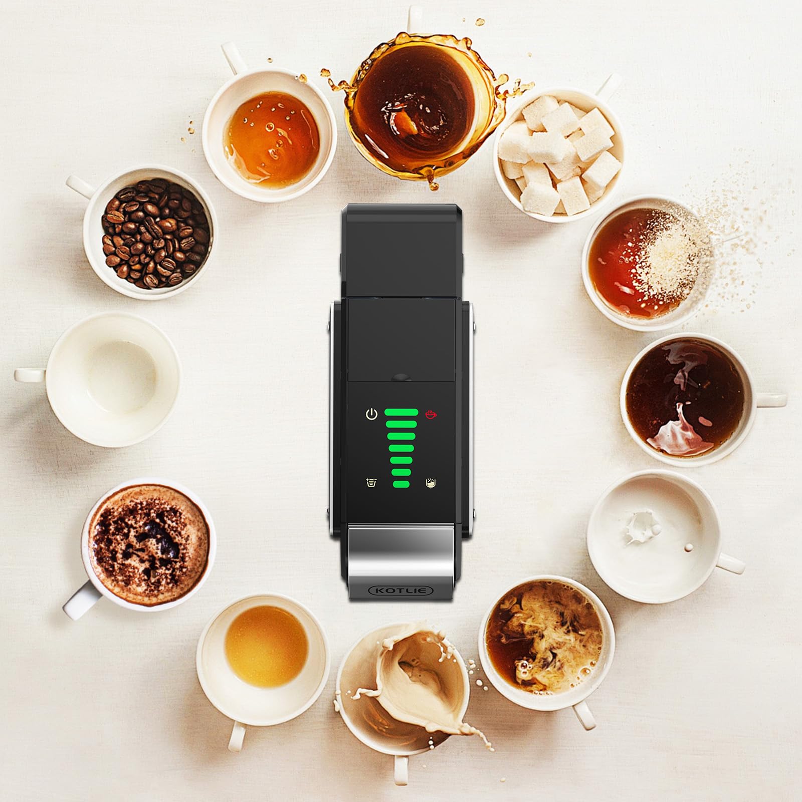 Macchina da caffè a capsule ST-550, Macchina da caffè 4 in 1,per Nespresso Original/per Dolce Gusto/per A Modo Mio e caffè macinato, con serbatoio dell'acqua da 1 litro | 4 in 1 per capsule e polveri NES Original/DG*/Mio*, 7 quantità di acqua, serbatoio d