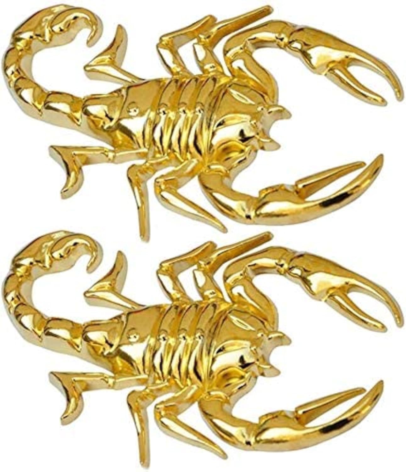 2 Pack Scorpion Sticker Car Decals 3D Funny Cool Metal Home Decorative Car Body Decor Badge - Gold