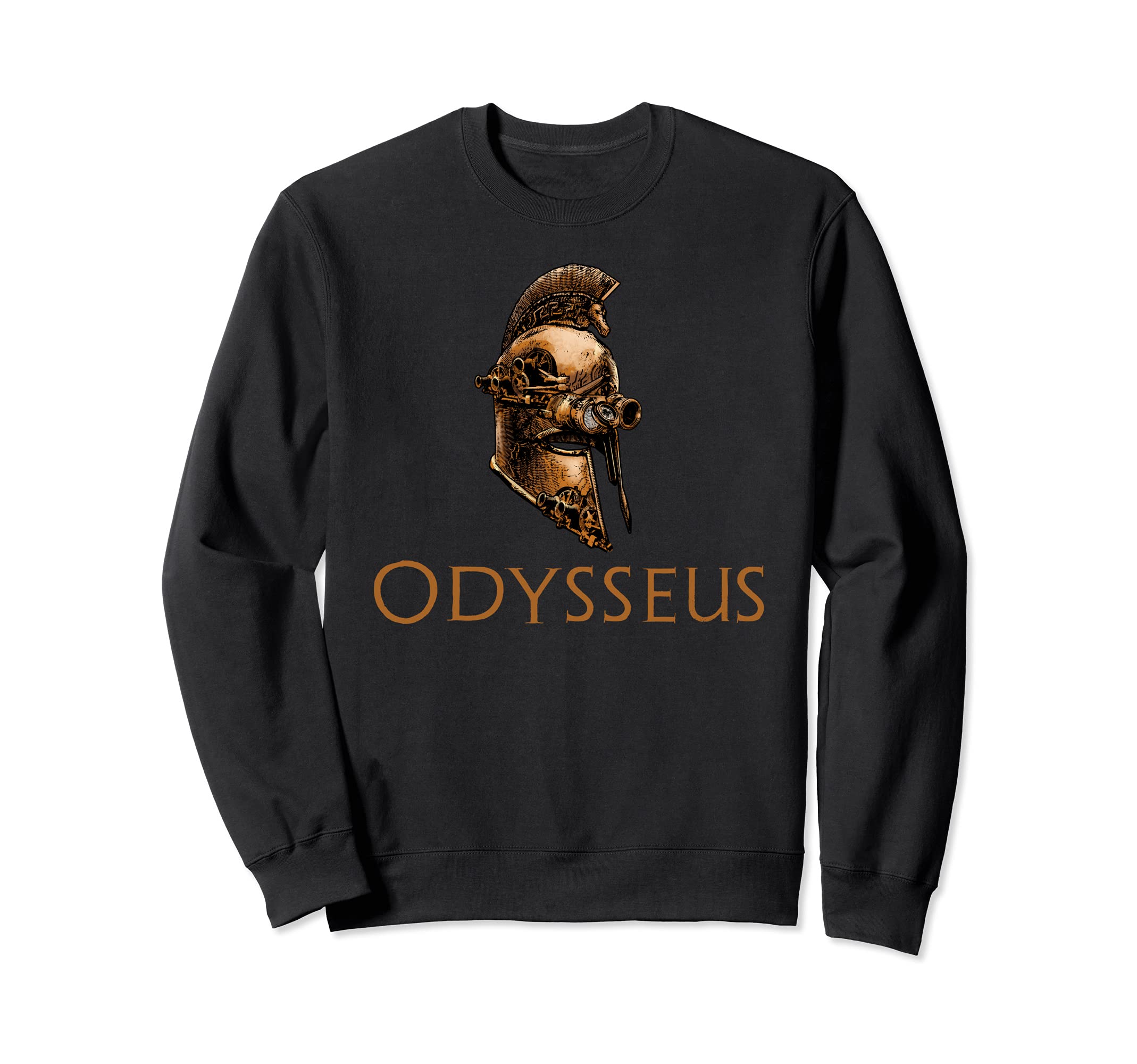 Odysseus - Steampunk Ancient Greek Helmet - Trojan War Sweatshirt, Black