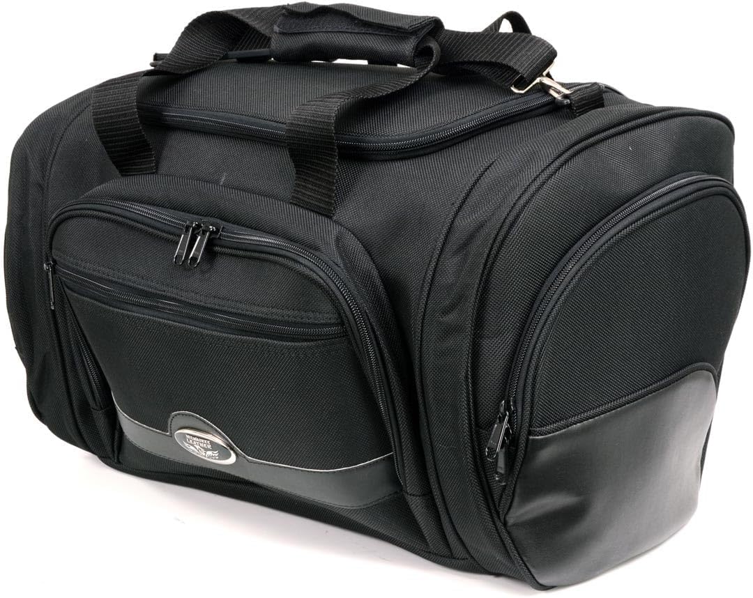Milwaukee Leather MP8117 Large Black Textile Motorcycle Duffle Style Roll Bag - One Size