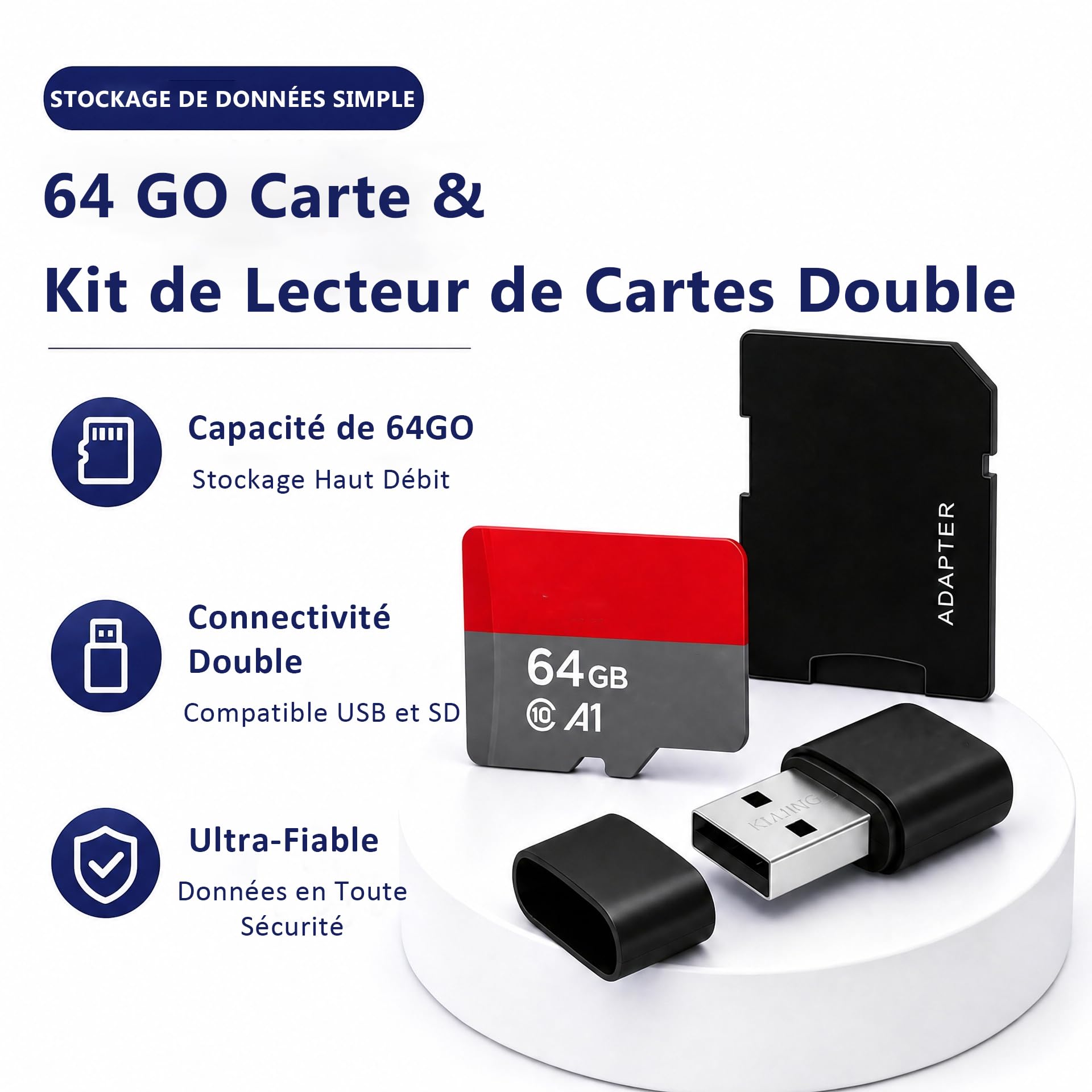 Vemico Raspberry Pi 5 Kit 8GO RAM 64GO Edition | Active Cooler,27W GaN 5,1V5A USB-C Alimentation,64GO Carte,4K Câble Micro HD Out,Pi5 8GO Board,Pi5 Boîtier,Manuel Utilisateur