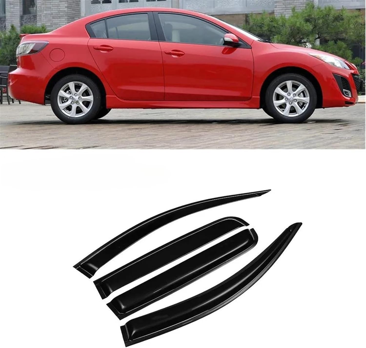 FengXH 4Pcs Smoke Tint Car Window Deflectors for Mazda 3 2013-2018