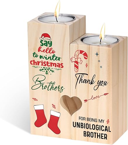 Portavelas de Navidad con forma de corazón de madera, portavelas naturales, adornos de Navidad, decoración familiar, regalo para la familia (2#)