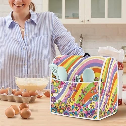 Miniatura 4 de Colorida funda para batidora de cocina de mariposa hippie compatible con mezclador de pie de 4.5 a 5 cuartos de galón, cubiertas de ayuda de cocina