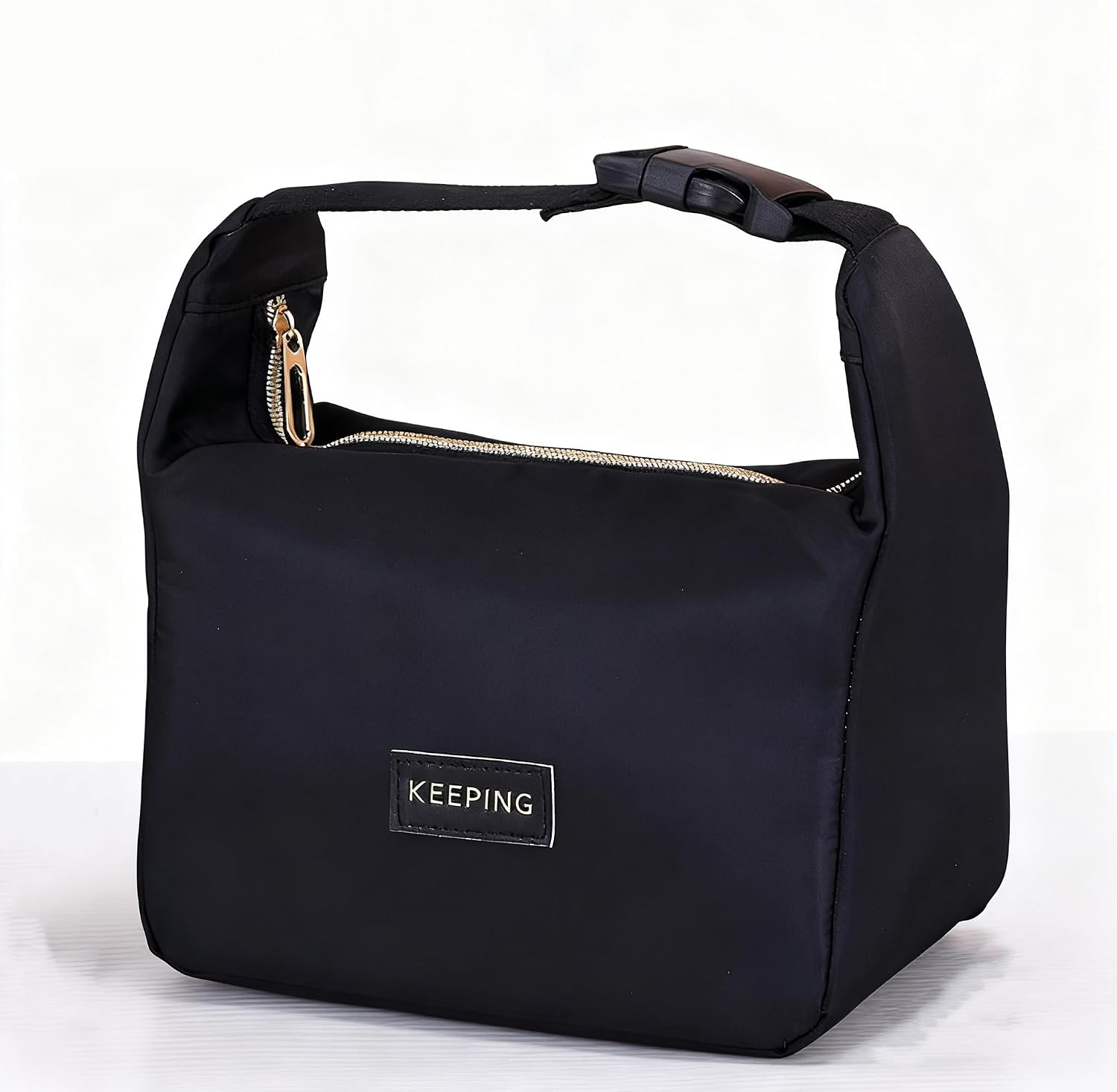 Small Insulated Black Lunch Bag for Women, Cool Lunch Bag for Work, Leakproof Thermal Cooler Tote with 6H Insulation, Portable Lunch Box Bags for Work, School, Picnic, Travel & Camping
