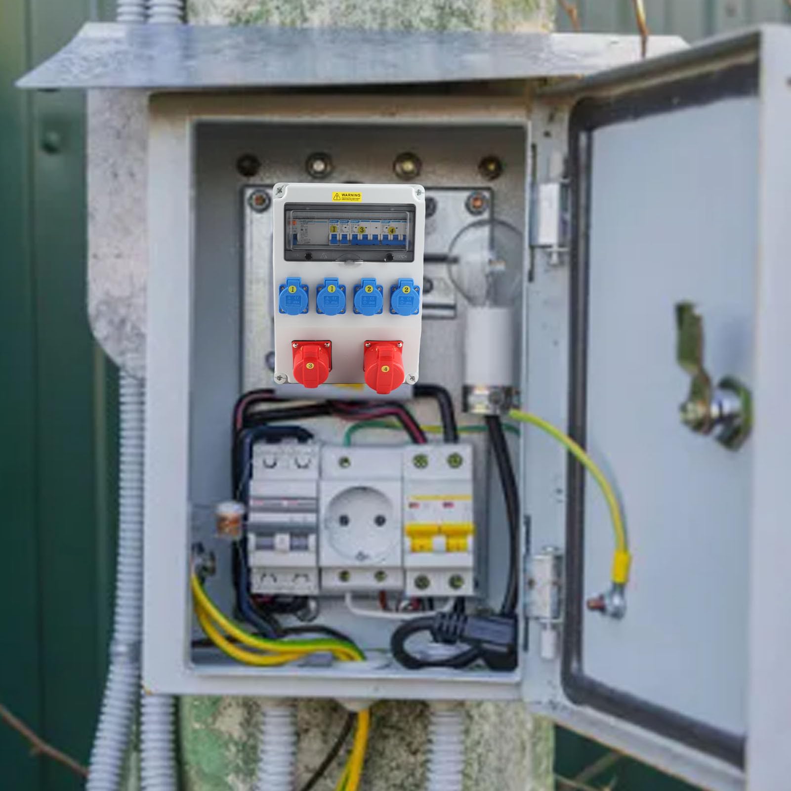 Generic Wysokiej Jakości Puszka Gniazd Przemysłowych z Wbudowanymi Wyłącznikami Zapewniającymi niezawodną dystrybucję Energii 6 Gniazd IP44 Stopień Ochrony IP54