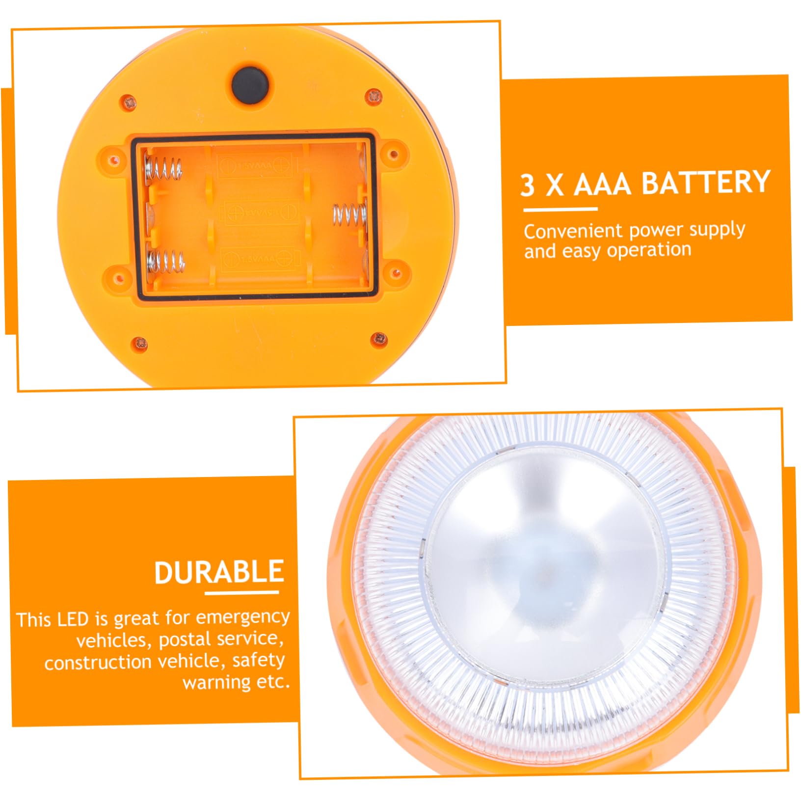 iplusmile 4piezas Luz De Advertencia Led Creativa Para Vehículos Luz De Emergencia Portátil Montaje Magnético Para Conducción Nocturna y Condiciones Adversas