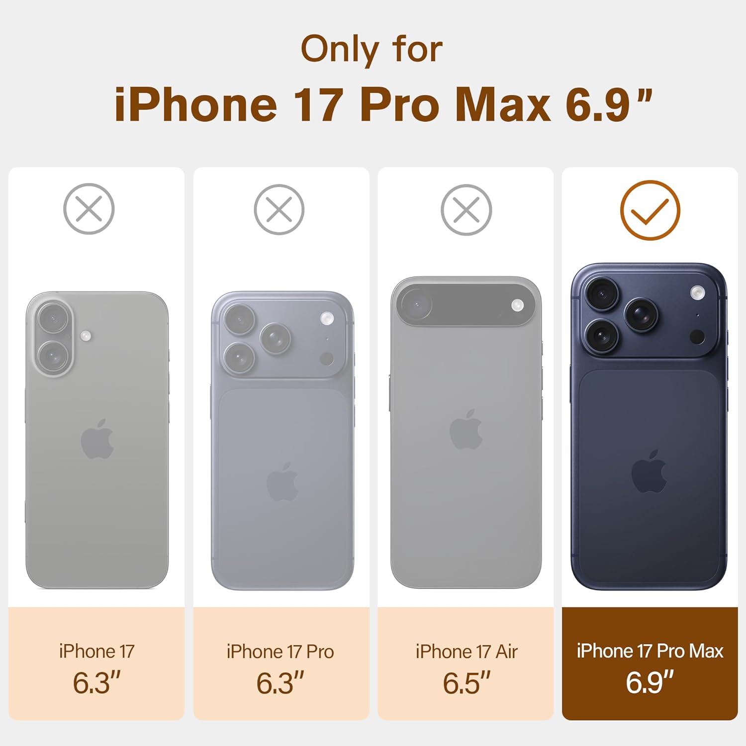 Premium Pebbled Leather Case Compatible with iPhone 17 Pro Max 6.9", Soft Top Grain Leather, Compatible with MagSafe, Metal Buttons and Camera Bezel (Brown) - Image 6