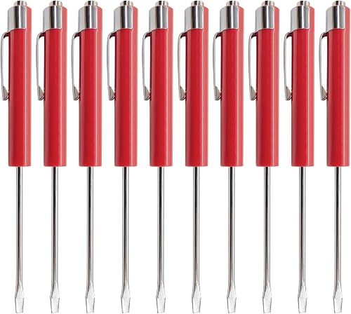 (10) TEN for Snap on Pocket Screwdriver, Flat Tip Screwdrivers Magnetic | R86855 RED NEW