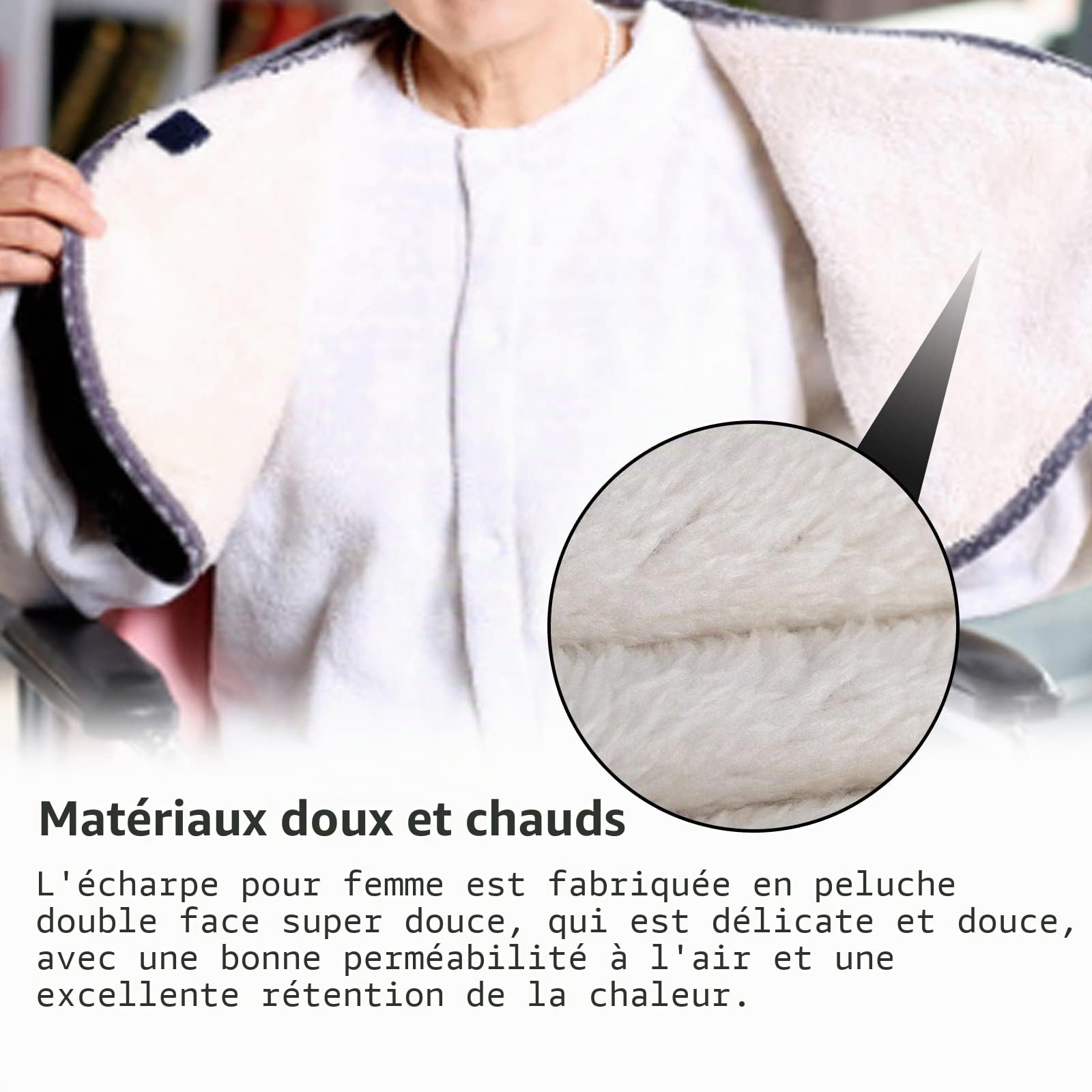 Cape Chaude pour châle à épaulette, Chaleur Lavable au Cou et à la Chaleur, Cape Courte Femme Poncho de Cape Chaud Femme Poncho Manteau de Bureau