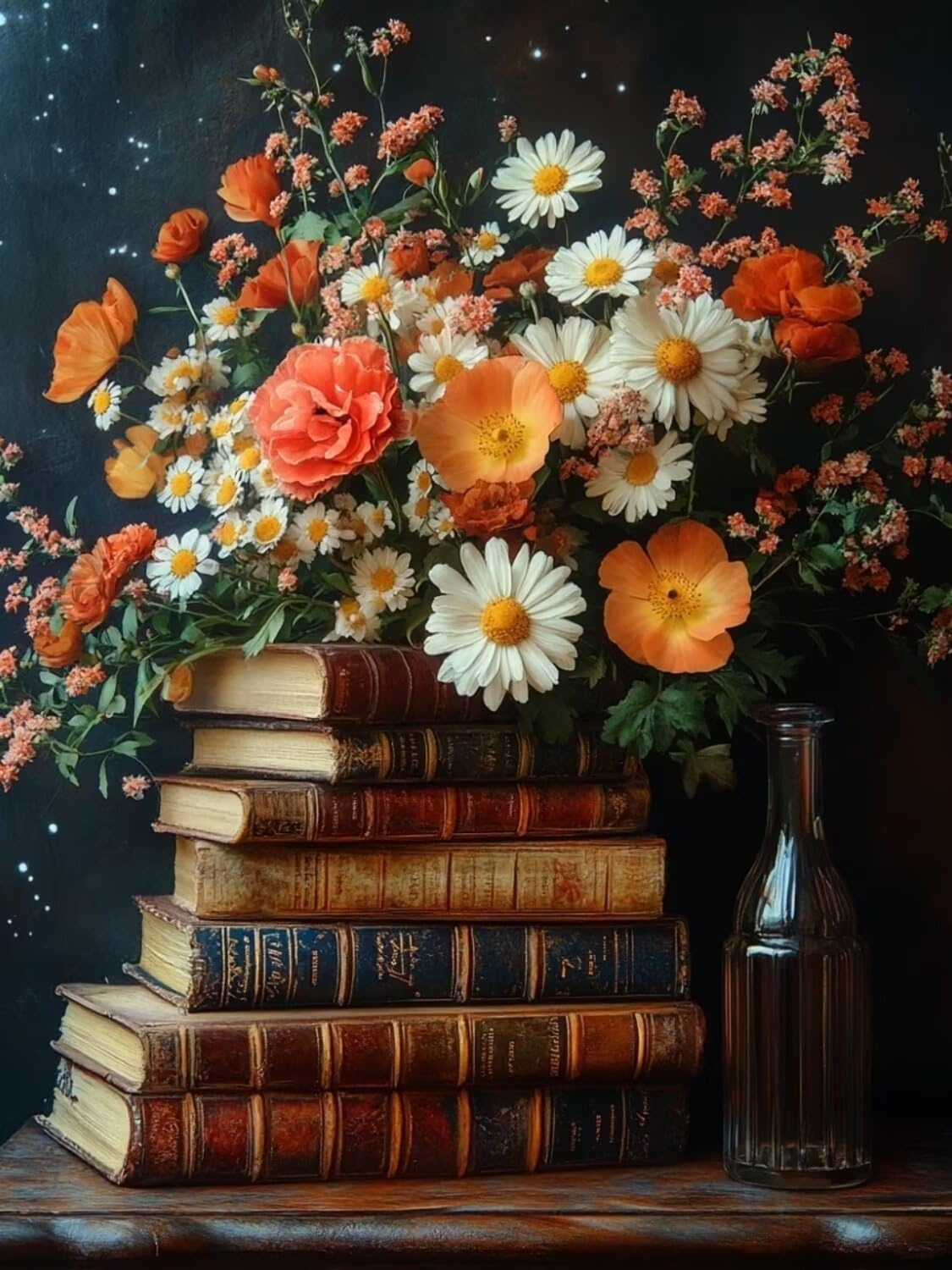 Blumen Diamond Painting Groß XXL 90x120cm für Bastelset Kinder ab 6 Jahre, 5D Diamond Painting Bücher Neuheiten, DIY Diamant Mosaik Bastelset Erwachsene, Daiments Malerei Stickerei Festival Deko S-429