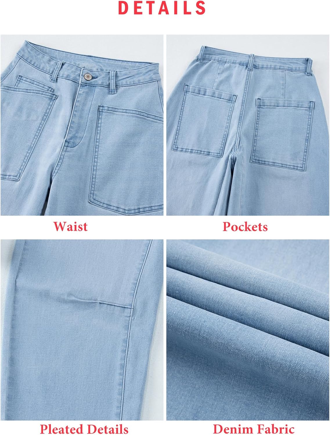 EVALESS Womens Baggy Barrel Jeans High Waisted Wide Leg Boyfriend Denim Ankle Pants - Image 7