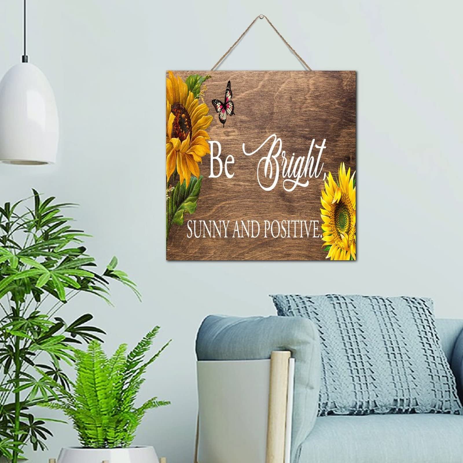 Plaque murale en bois de 30,5 x 30,5 cm aux finitions artisanales