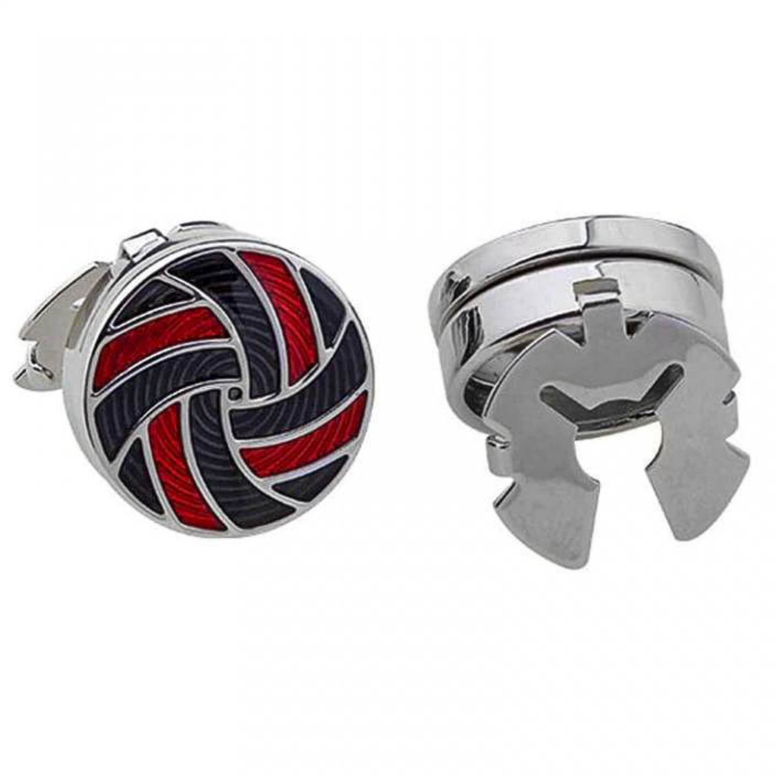 COOLMETALJACKET Cubre botones de camisa negro y rojo | Cubre gemelos | Gemelos para camisas para hombre | Regalo de boda de negocios de acero inoxidable, mm, Acero inoxidable, ninguna