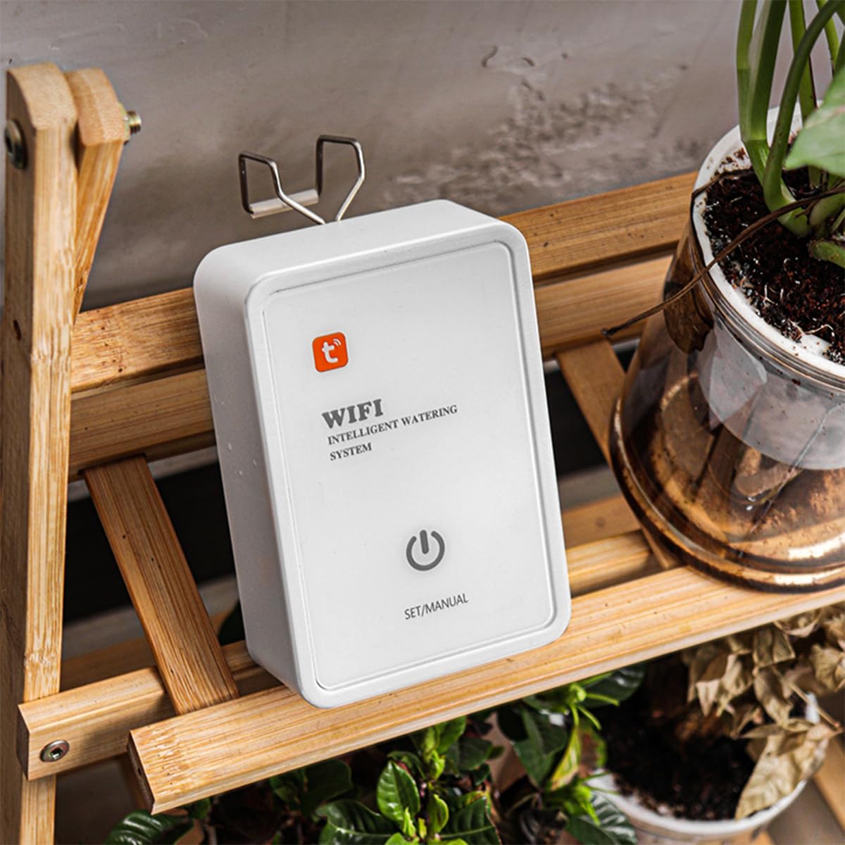 WANGCL Sistema di irrigazione Automatico WiFi Smart Timer Waterer Telecomando Tramite App Compatibile con Tuya Smart Life per Piante in Vaso da Balcone Fiorite Piante da Patio