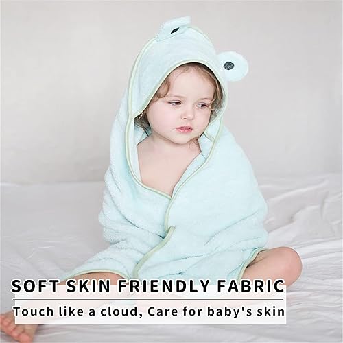 Miniatura 7 de MOUNDHONG Toalla de baño de dinosaurio verde, toallas con capucha de forro polar coral para niños pequeños, toalla de playa de animales con capucha,