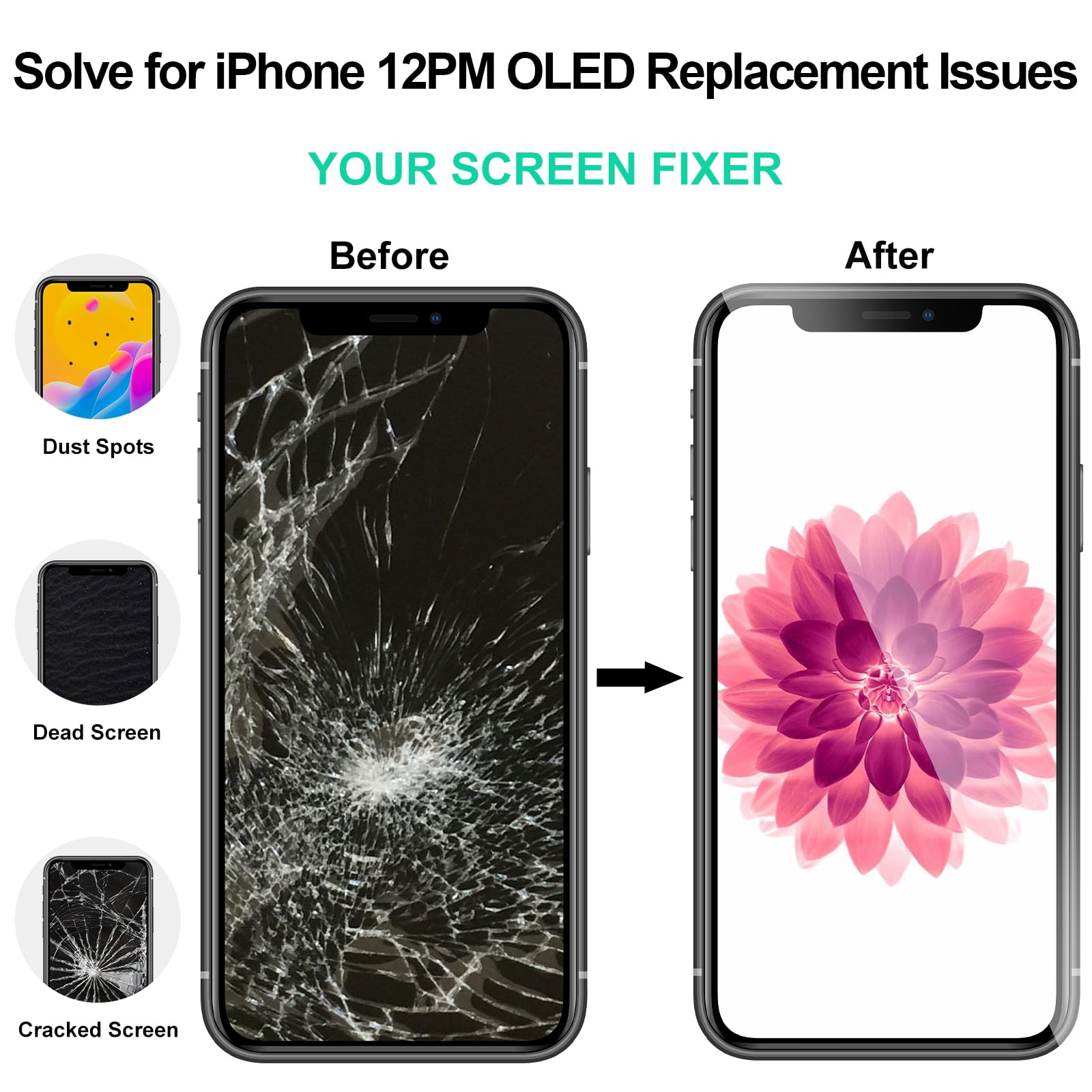 Amazon.com: OLED for iPhone 12 Pro Max Screen Replacement LCD