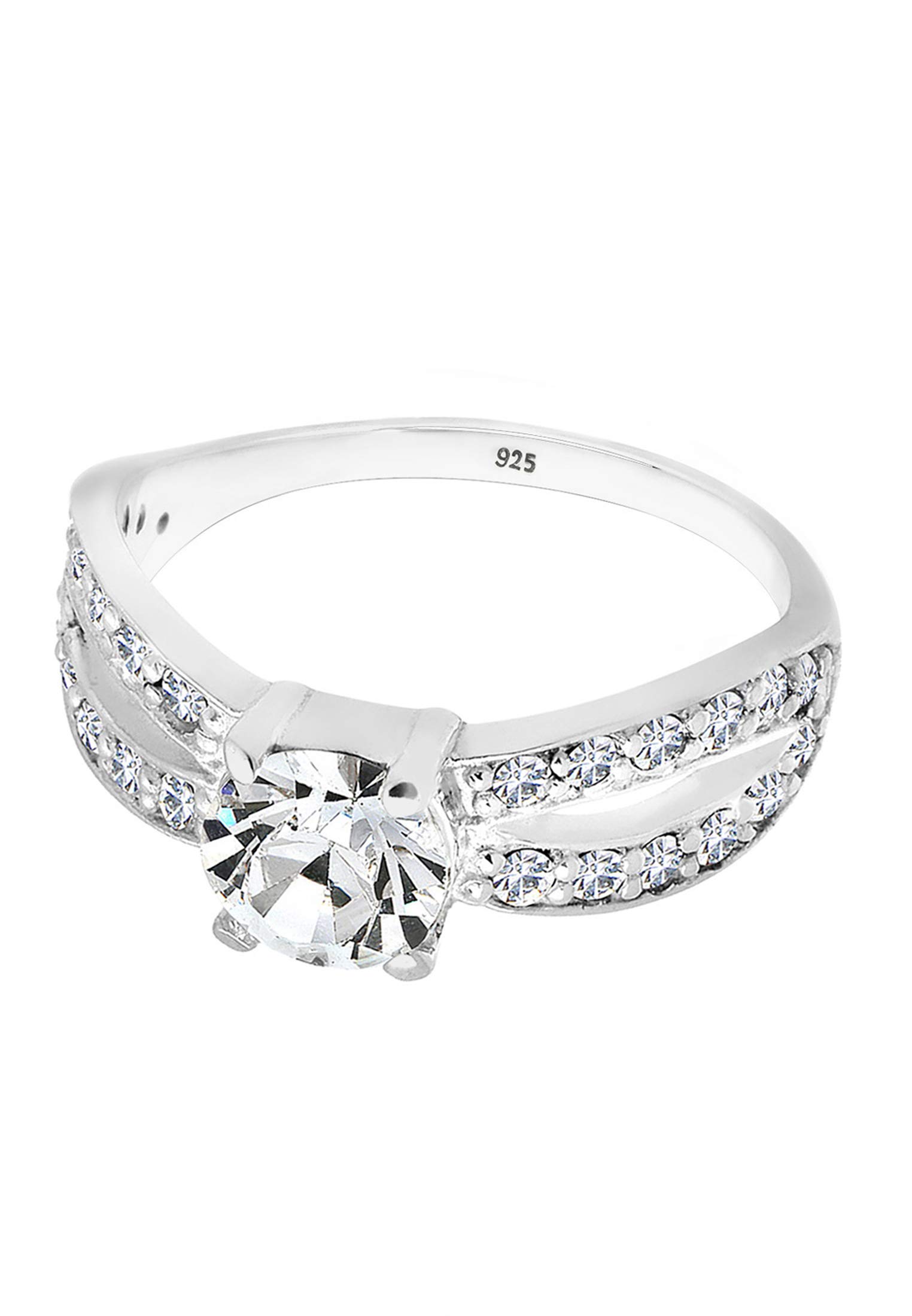 Elli Damen Ring Solitär Glamourös mit Kristall