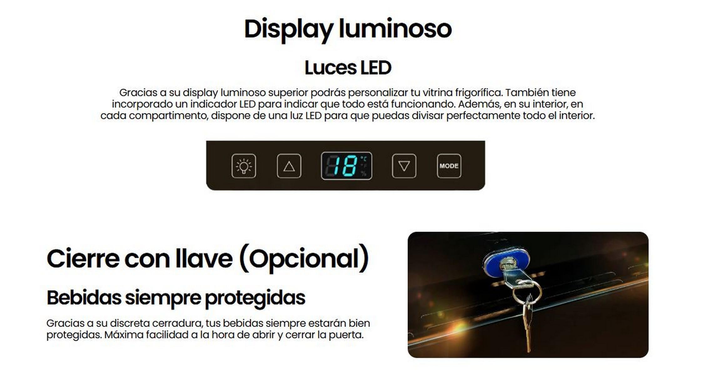 INFINITON Vitrina Frigorifica FTS-90L85NEG, 90 Litros, Altrua 83 cm, Fan ADD Cooling, 3 Estanterias, Led Interior, Doble Cristal, negro, E
