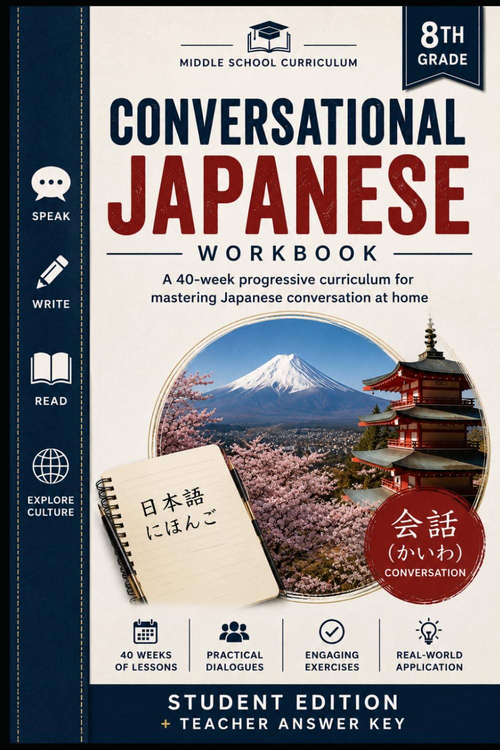 Eighth Grade Conversational Japanese Workbook: A 40-week progressive curriculum for mastering Japanese conversation at home (The Homeschool Helper Series)