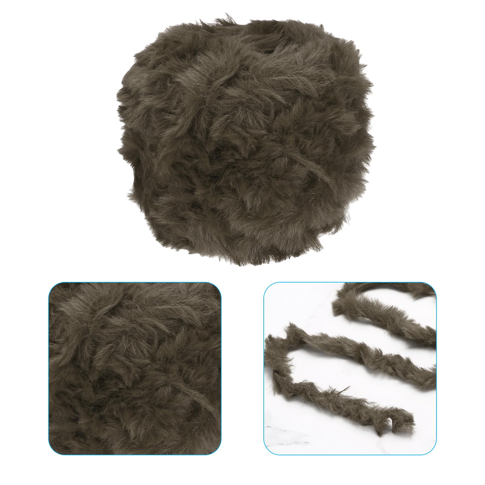 PATIKIL 70yds Faux Fur Yarn, Fuzzy Crochet Fluffy Soft Chunky Polyester Plush Fur Eyelash for Knit Blanket Rug, Sweater - Image 3