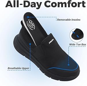 Amazon.com | FitVille Men's Extra Wide Slip on Walking Shoes