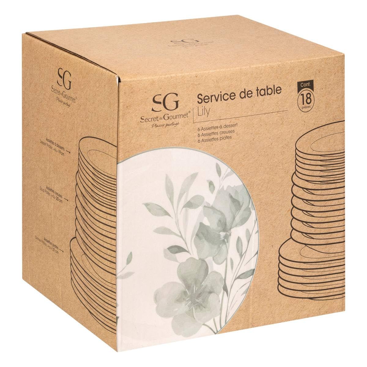 Secret de Gourmet - Service vaisselle lily 18pcs