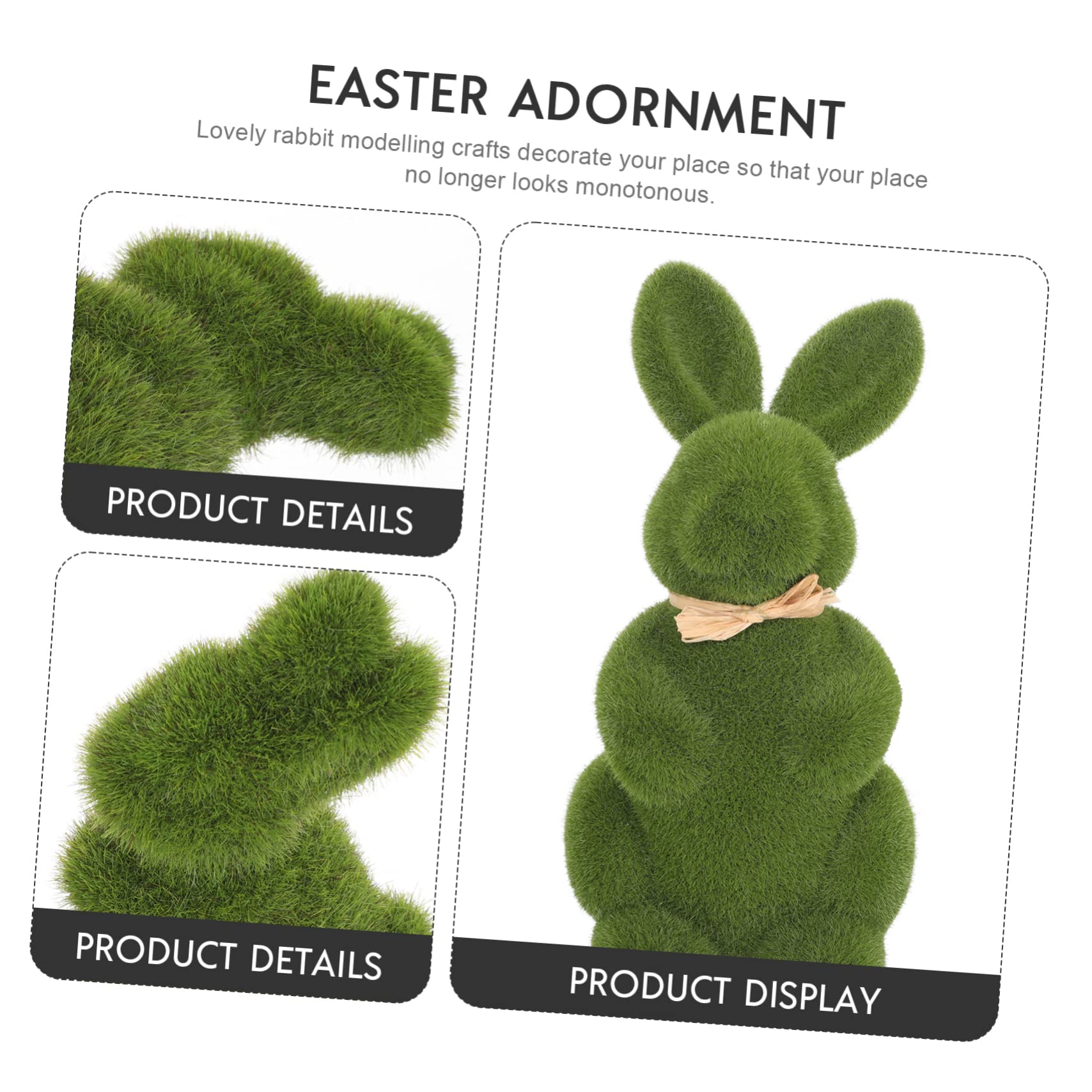 Cabilock 2 Sätze Simulierte Kaninchendekoration Ostern Ammer Gartendekoration Hasenfiguren Dekoration Schlafzimmer Osterdekoration Hase Hasen-osterdeko Künstliches Moos Green 5 Stücke * 2