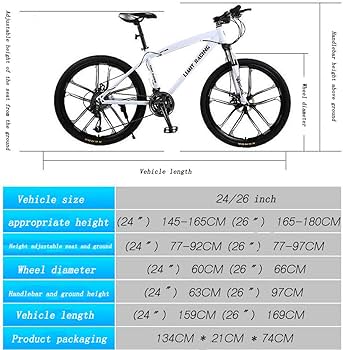 Amazon | 24「/ 26」マウンテンバイク自転車 ロードバイク 高炭素鋼