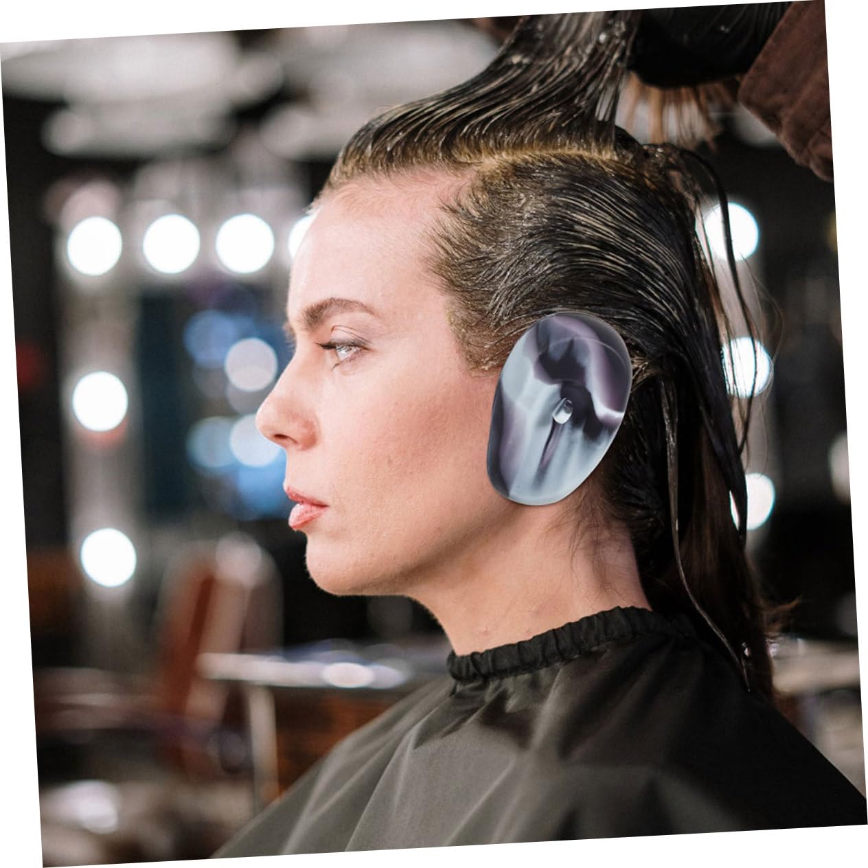 12pares Cubiertas De Oídos De Impermeables Para Tinte De Cabello Reutilizables Para Salones y Personal Protección Tinte De Peluquería