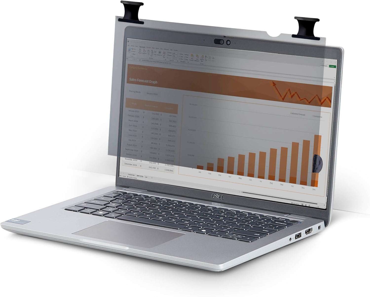 StarTech.com 14.1-inch 16:10 Bright Privacy Screen Filter with Touch, Flip-Over, 75% Light Transmittance, Anti-Glare