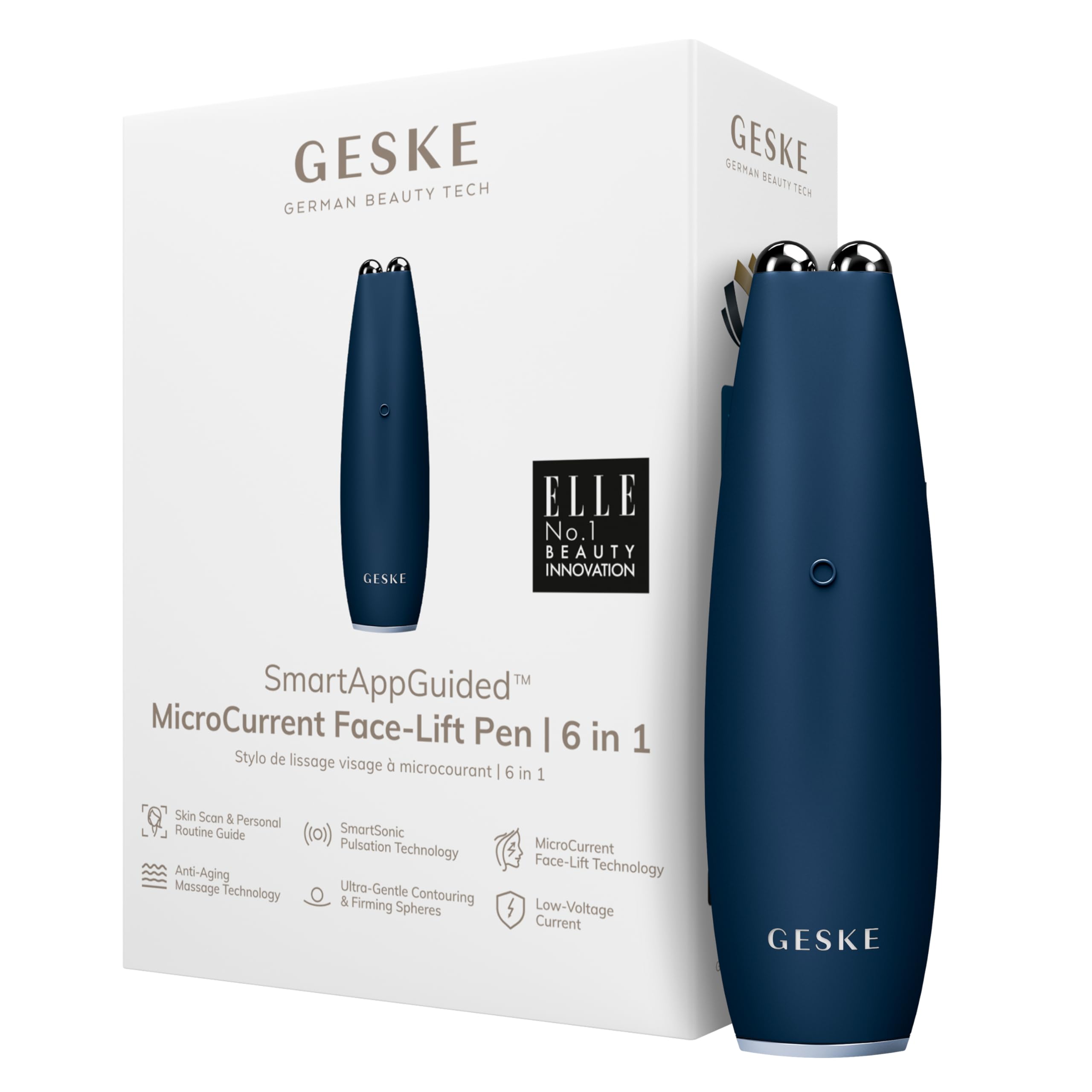 GESKE SmartAppGuided™ MicroCurrent Face-Lift Pen, Midnight