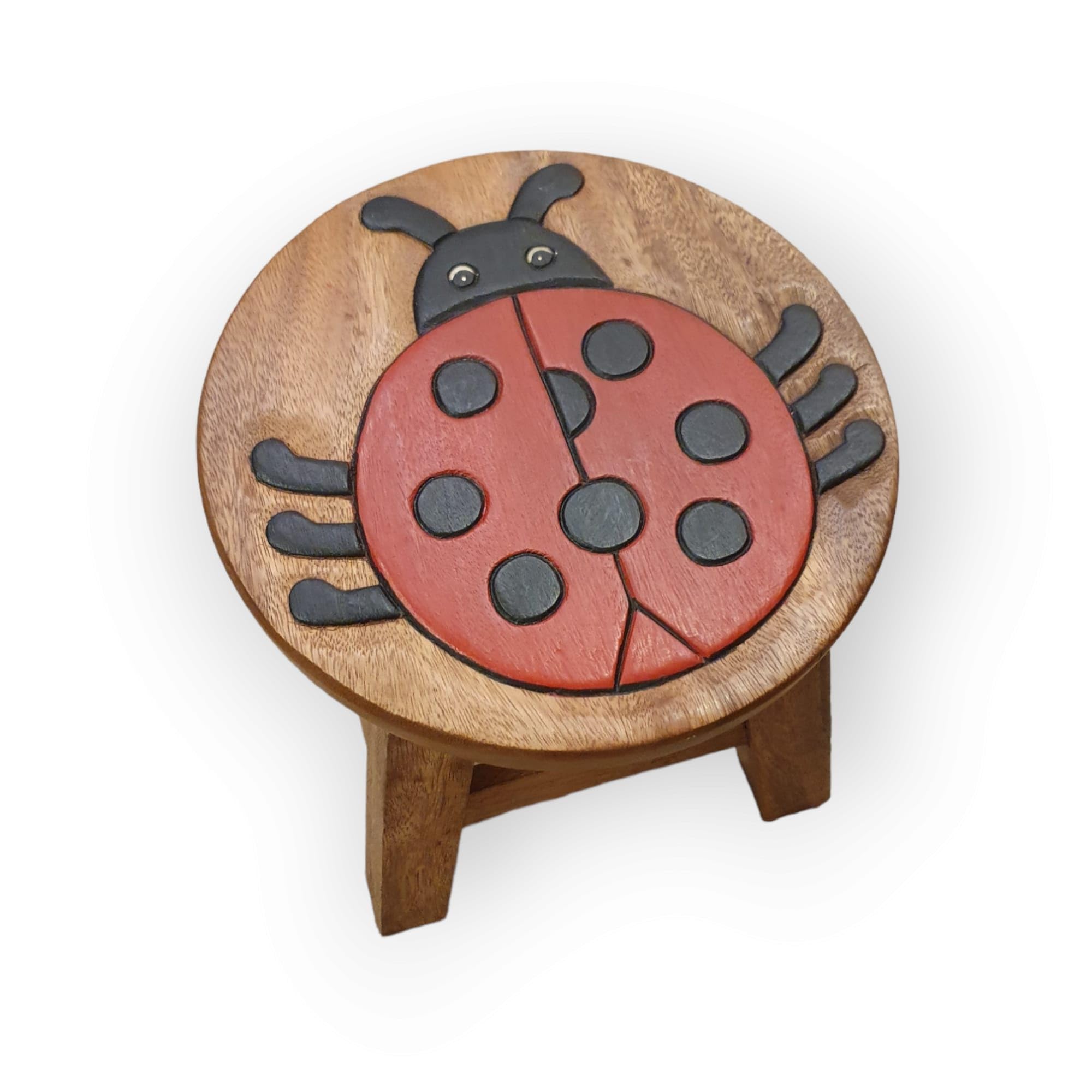 Kinaree Tabouret pour Enfant en Bois Massif Double entretoise