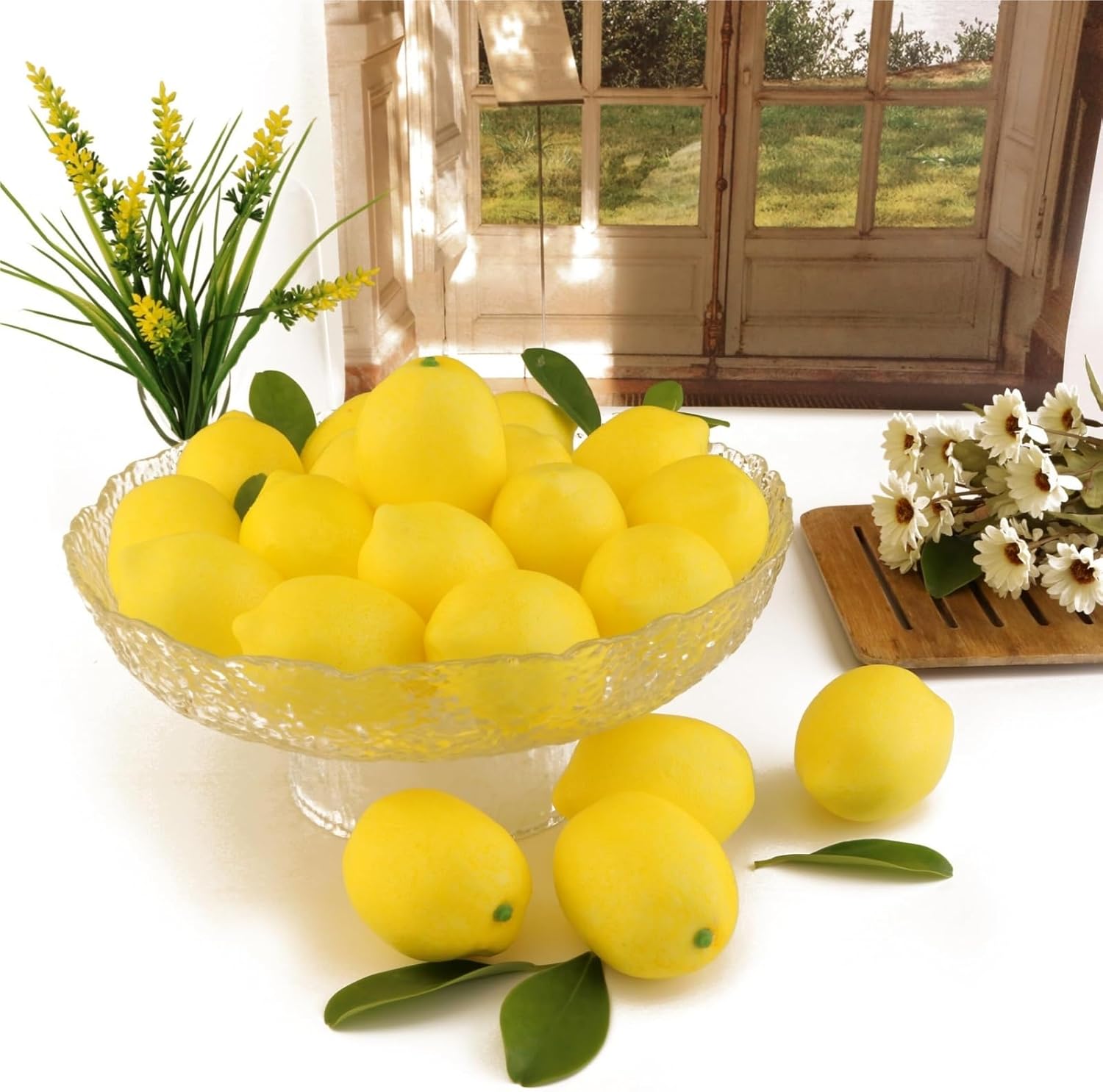 RUVOO Lifelike Faux Fruits Modle Artificial Lemon, Fruit, for Home Kitchen Table Accessories Photo Props