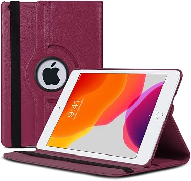 Microsonic Apple iPad 10.2 7. Nesil A2197-A2200-A2198 i in K l f 360 Rotating Stand Deri Mor [iPad 10.2 ile Uyumlu K l f - Mor]