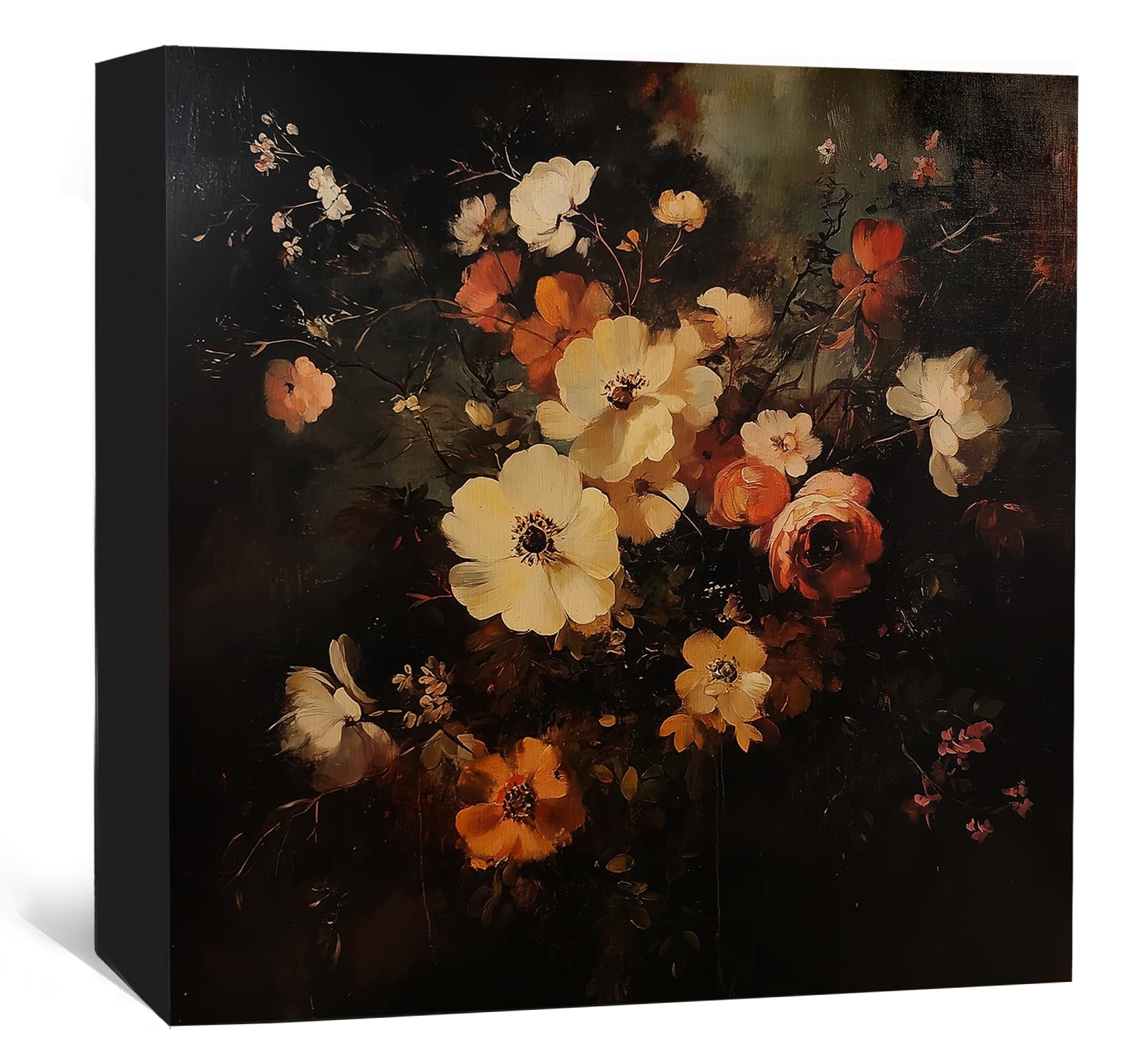 Fall Floral Dark Academia Decor Sign - Vintage Autumn Wildflowers Floral Wooden Signs, Fall Wall Art Decoration For Home Decor Sign, Farmhouse Autumn Signs