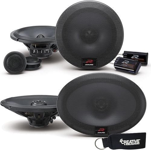 Alpine Paquete de la serie R: un par de altavoces Alpine R-S65C de 6.5 pulgadas y un par de altavoces coaxiales R-S69 6x9