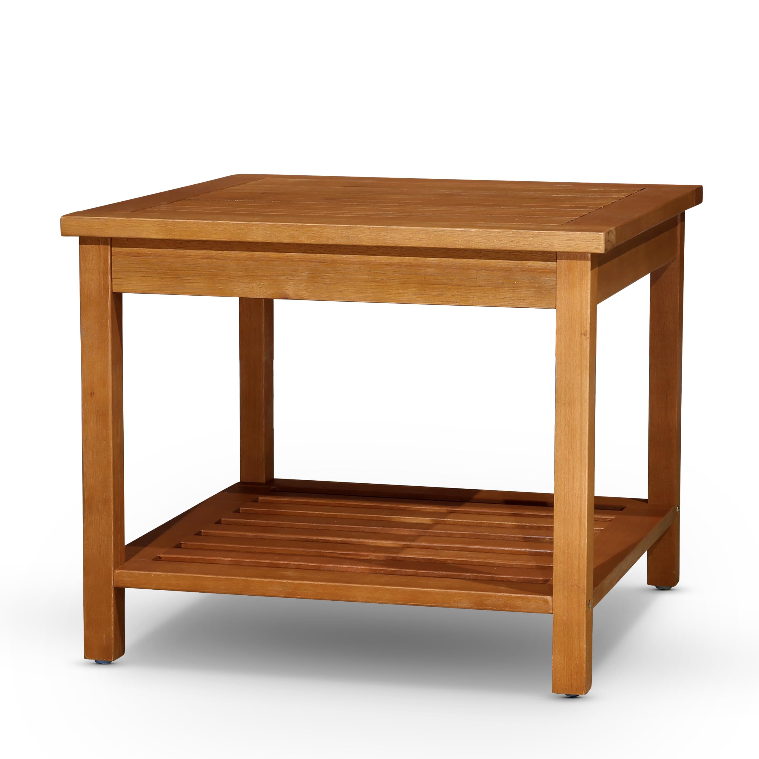 GOWE Longs Peak Eucalyptus 2-Shelf Side Table, Natural